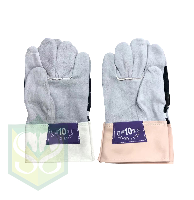 好運半皮手套