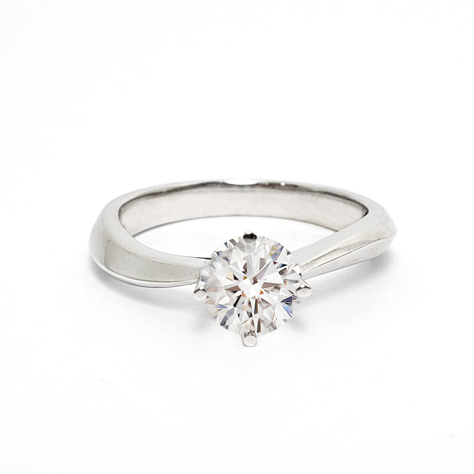 18K白金四爪十字扭臀戒指托 (RS01H4019)