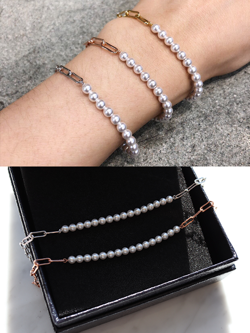 [現貨] [ 925純銀 ] 優雅珍珠鍊手鍊