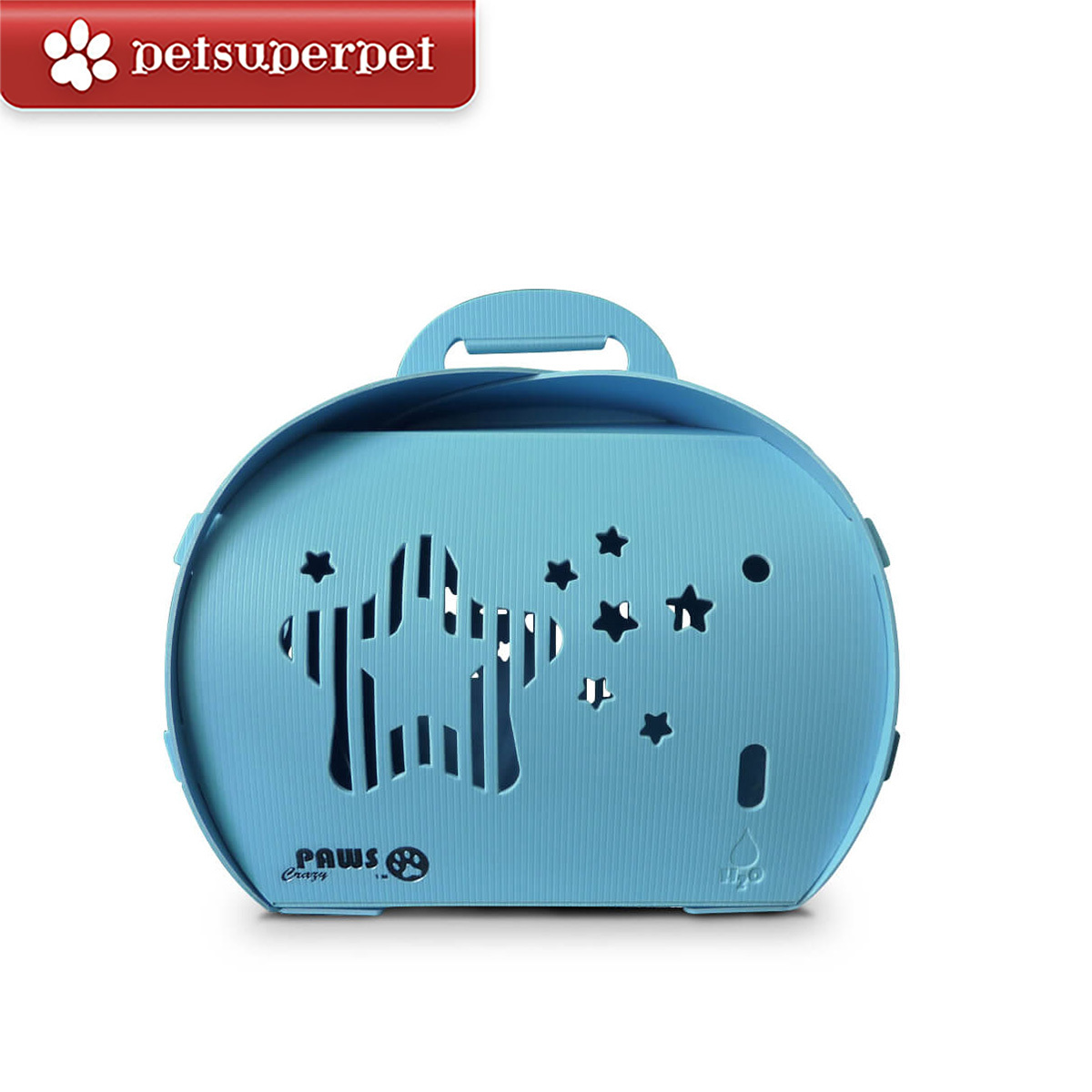 瘋狂爪子寵物用品 南瓜造型環保摺疊箱-粉藍 (附送水瓶) [2尺寸]