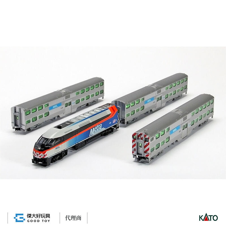 Nゲージ KATO 106-8701(N)シカゴ・メトラ MP36PH ギャラリーバイレベル客車 4両