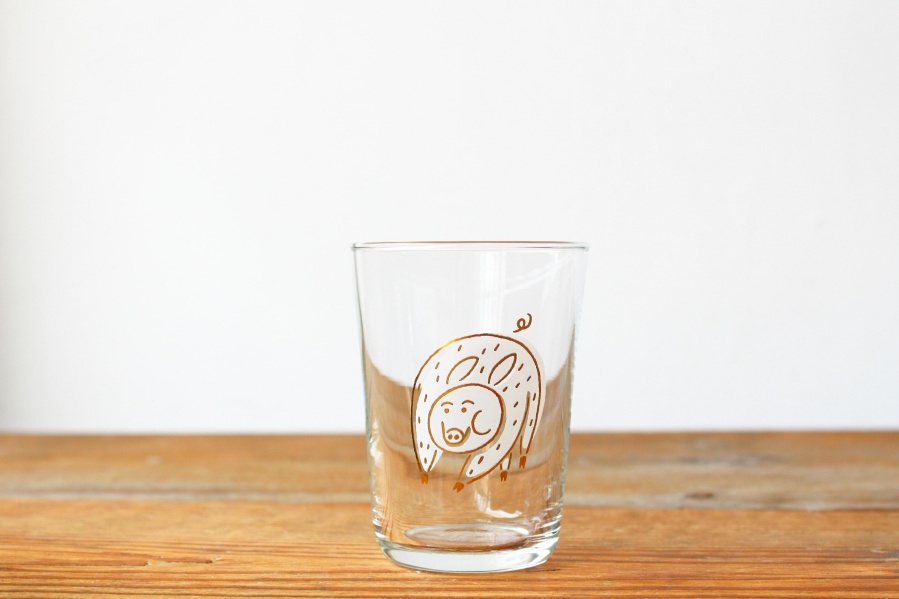 ＋t企劃-13生肖杯-豬 玻璃杯