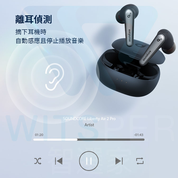 Anker Soundcore】Liberty Air 2 Pro 主動降噪真無線藍牙耳機(雲母黑