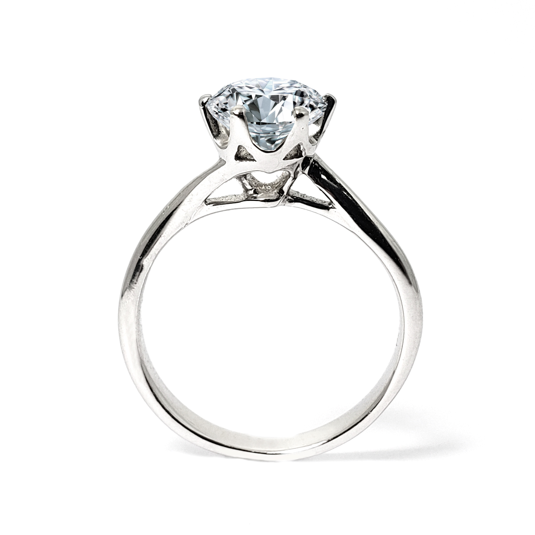 18K白金六爪扭臀戒指托 (RS03H6003)