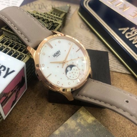 【HENRY LONDON 】英倫復古風典雅品味月相時尚腕錶  HL35-LS-0320 35mm 現代鐘錶