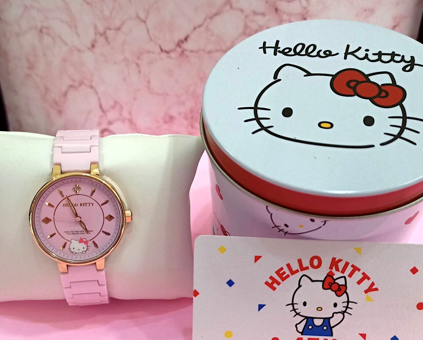 【HELLO KITTY】粉紅蝴蝶結陶瓷腕錶 LK710LRPI 32mm 現代鐘錶