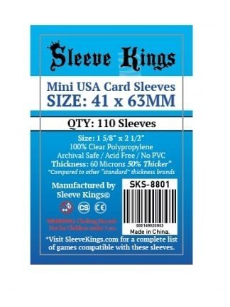Sleeves King Mini Card Sleeves (41x63mm) QTY:110 Sleeves