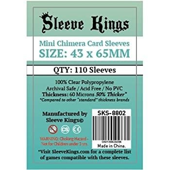 Sleeves King Mini Card Sleeves (43x65mm) QTY:110 Sleeves