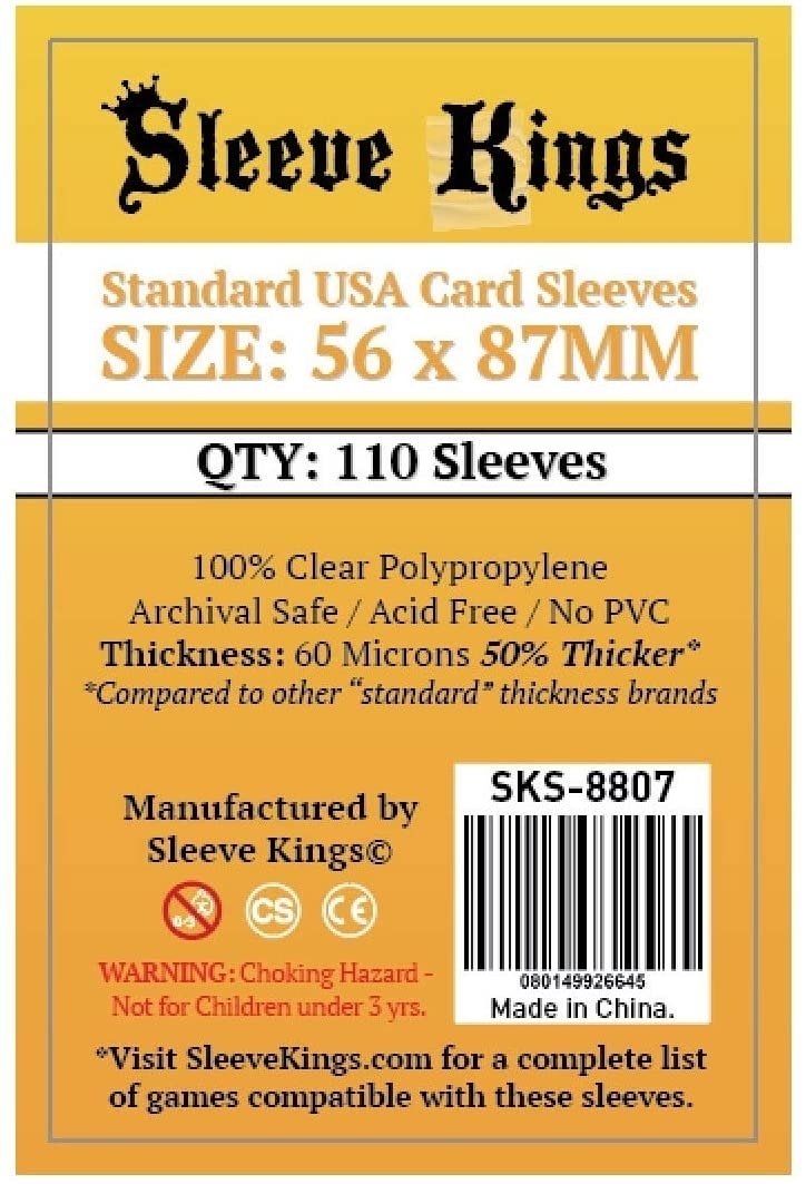 Sleeves King Card Sleeves (56 x 87mm) QTY:110 Sleeves