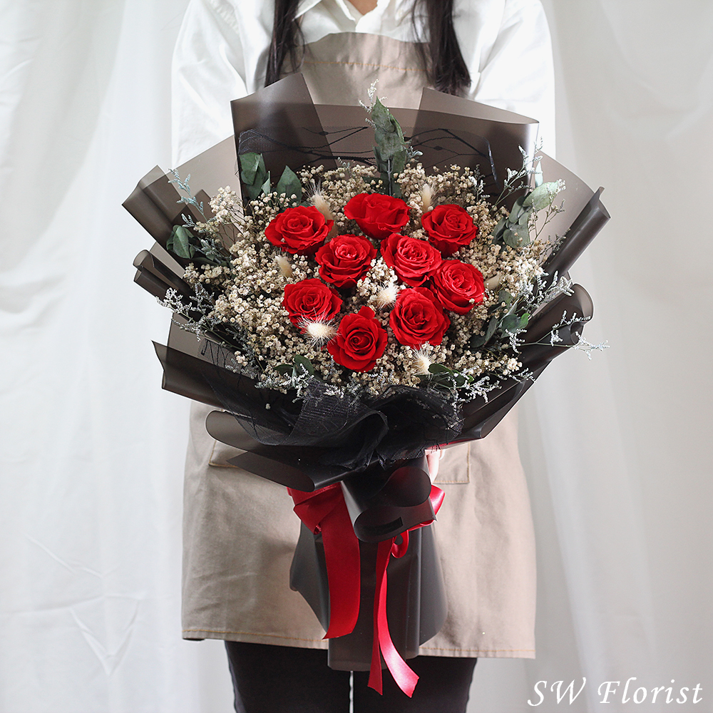 |老派的愛情-玫瑰花束-情人節禮物-求婚花束-乾燥花束-特大|