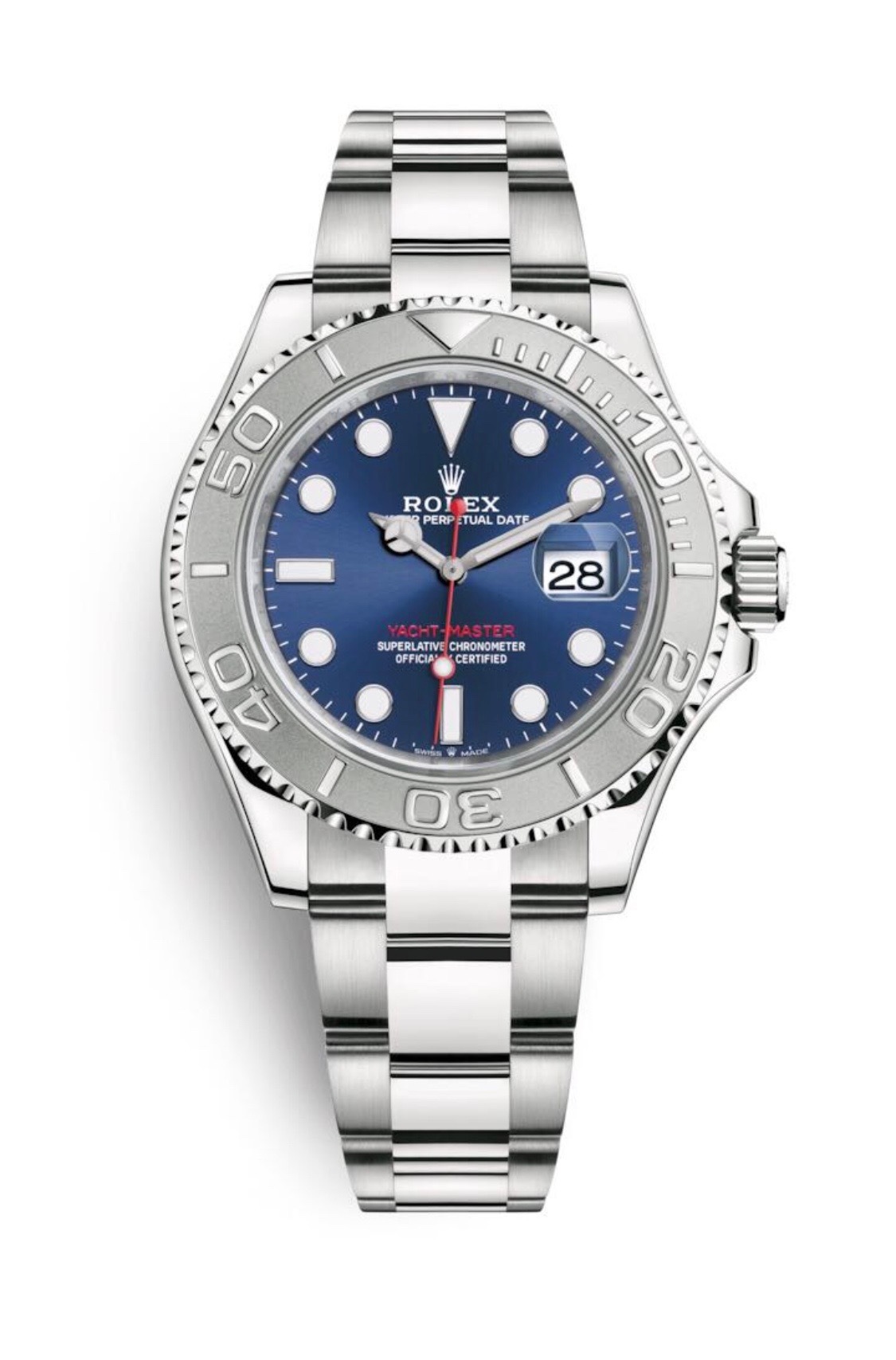 Rolex 116622 yacht master steel and platinum blue dial