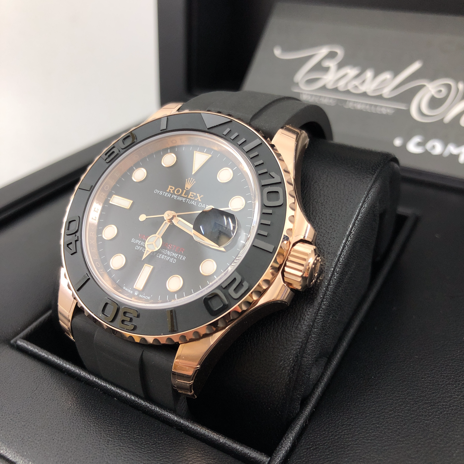 Rolex Yacht-Master Rose Gold and Black Rubber $20500 . . . #miami
