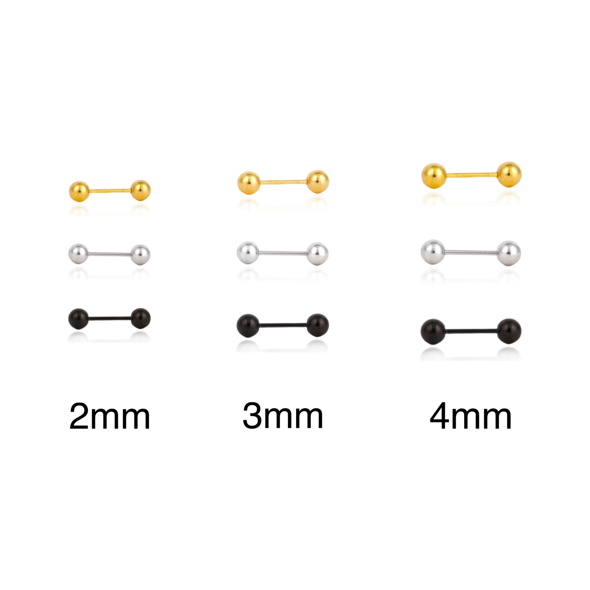 3色 素面鋼珠鎖珠式(單支價)