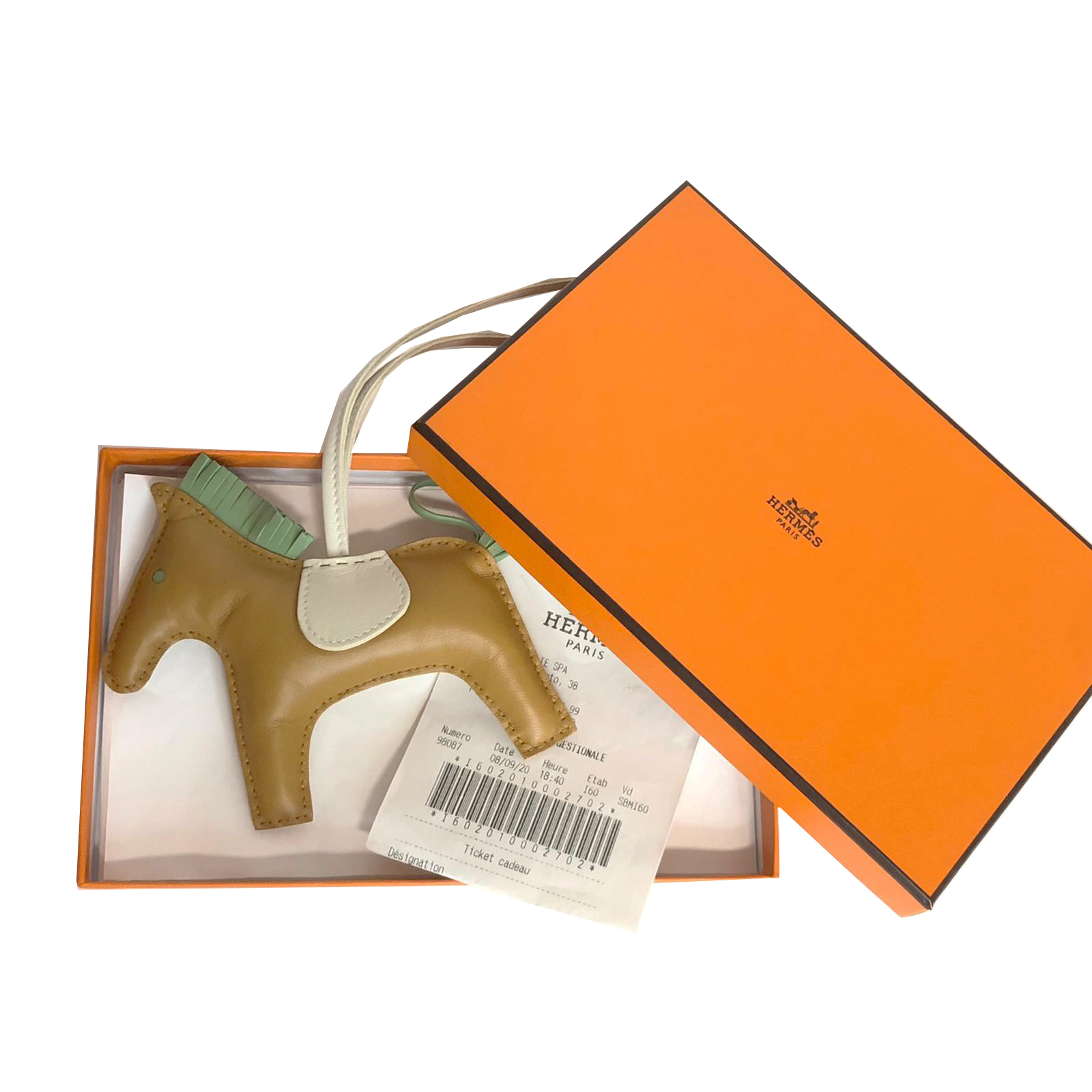 本月特價~~全新HERMES RODEO MM CHARM 馬仔 YAM 2S 芝麻色 / 3I牛油果綠 / 10粉筆白吊繩小羊皮 #手袋吊飾 #BRAND NEW