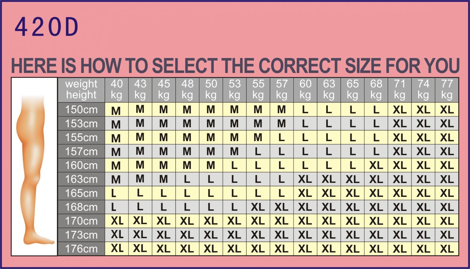 [現貨] 分段式壓力小腿襪 - 420 Den [420D]