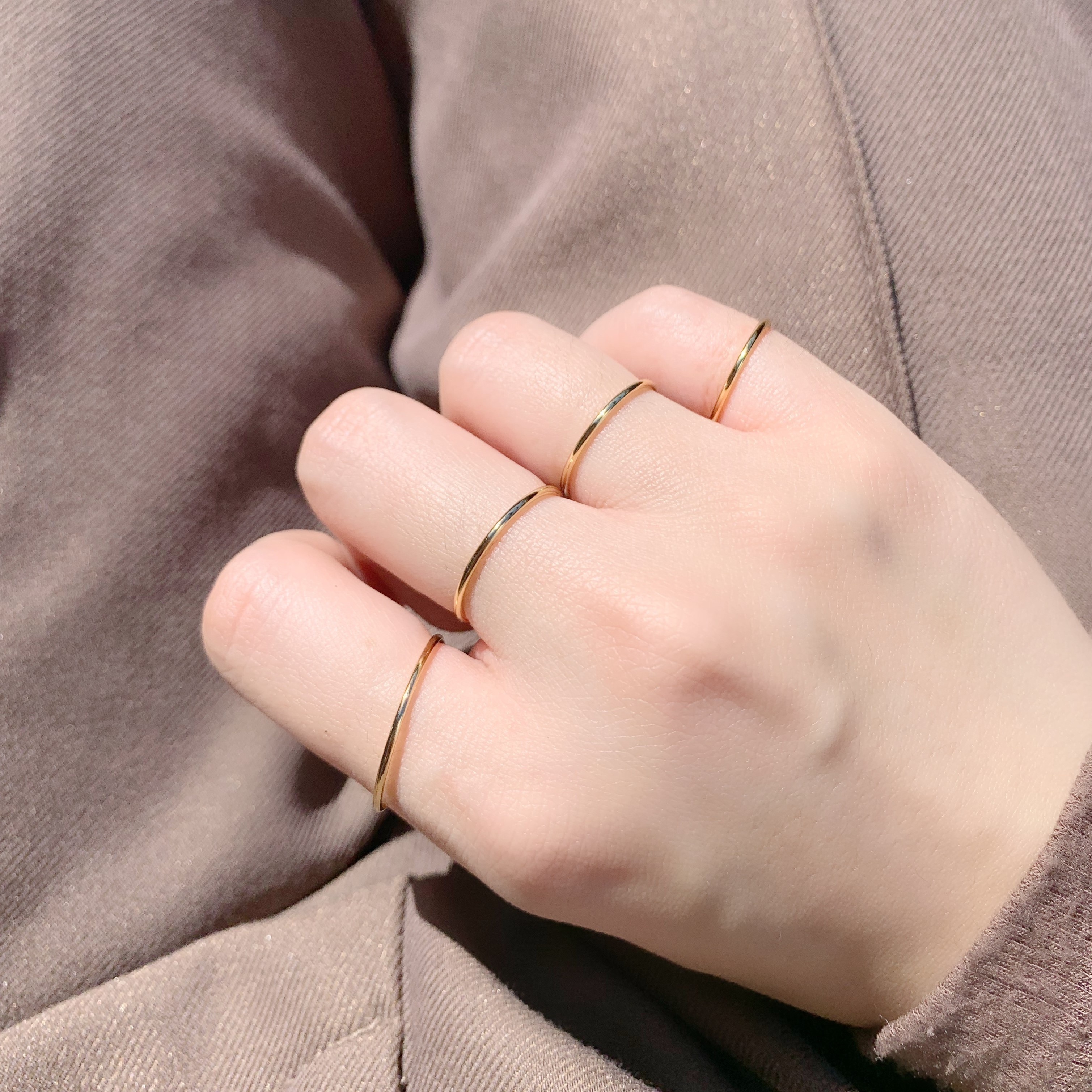 光滑素線戒-歐美金