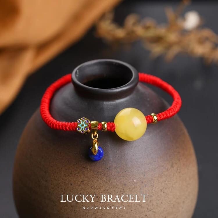 蜜蠟護身幸運紅繩