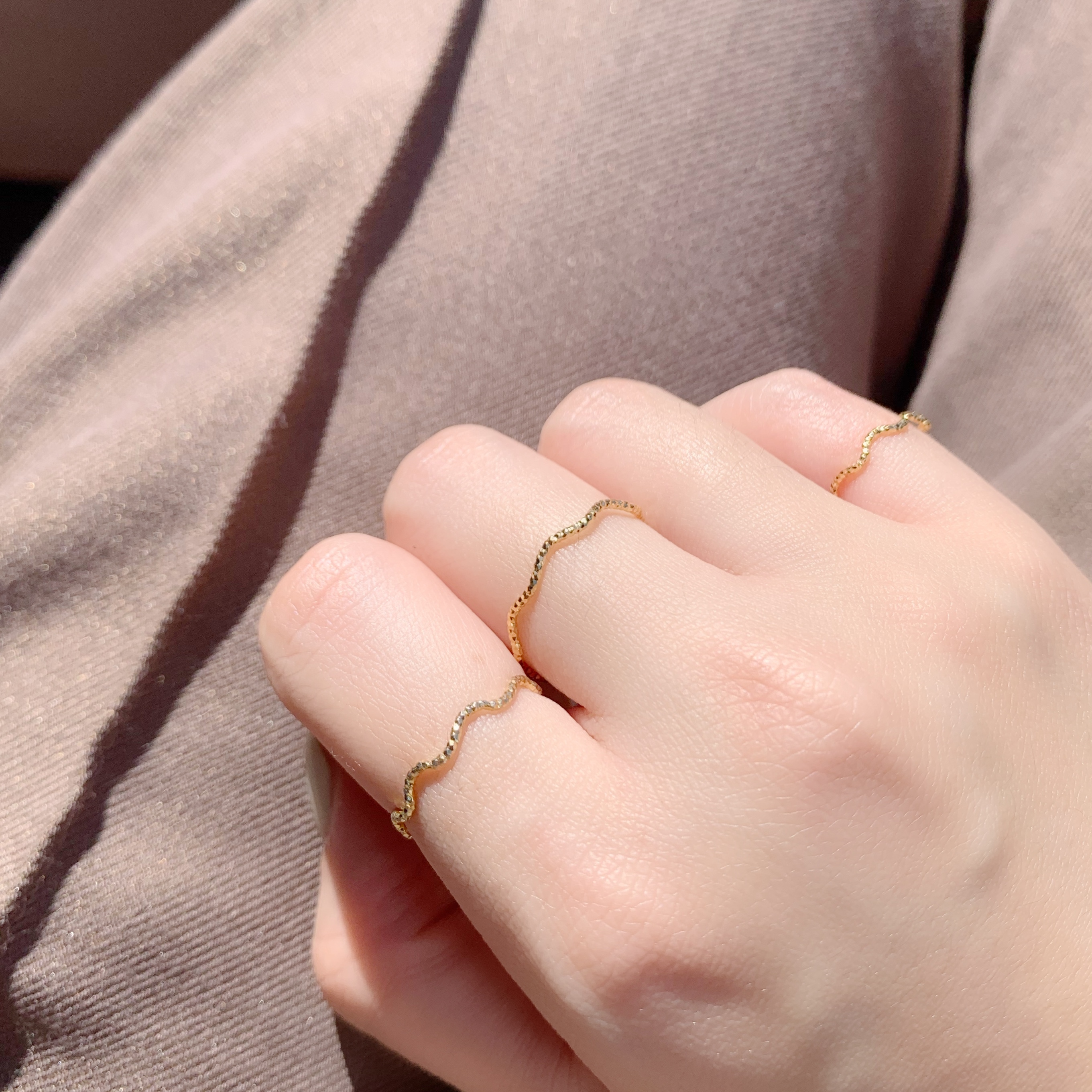 波波滿天星線戒-歐美金