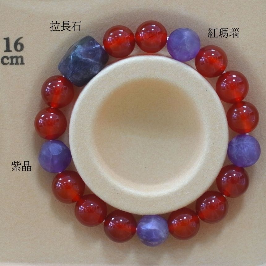 B010紅瑪瑙/紫晶/拉長石/天然晶石/能量石/珠寶/飾品/純手工/純天然/療癒/凈化/護身符/健康運