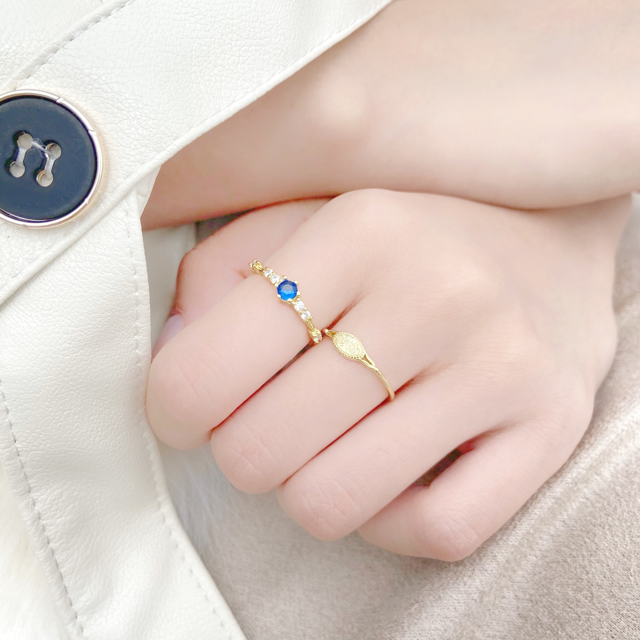 | 925純銀・ 10k金丨 盾牌戒指  | RI0229 |