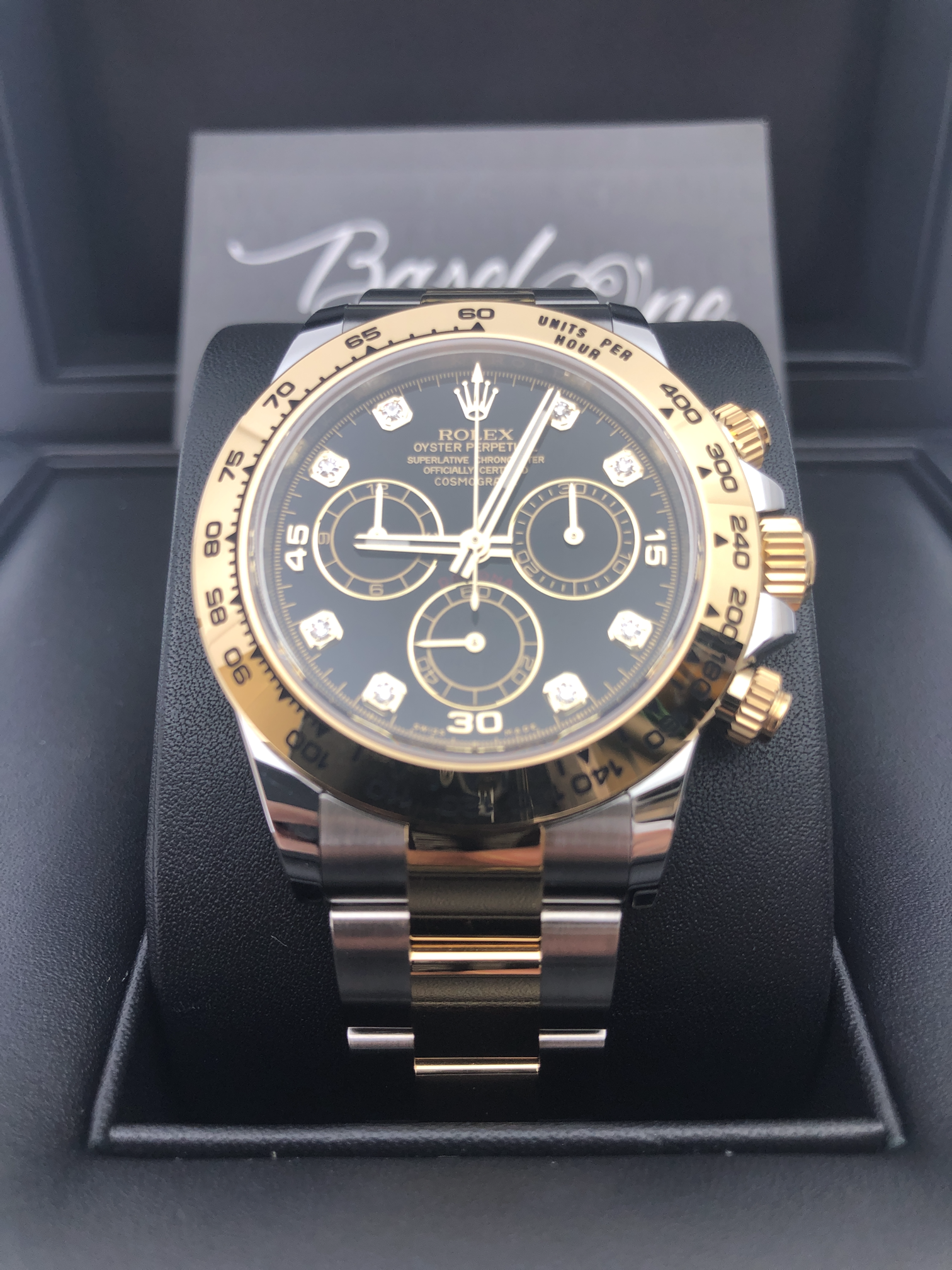 停產全新勞力士 116503g 116503 金鋼地通黑鑽石 40mm BASEL ONE