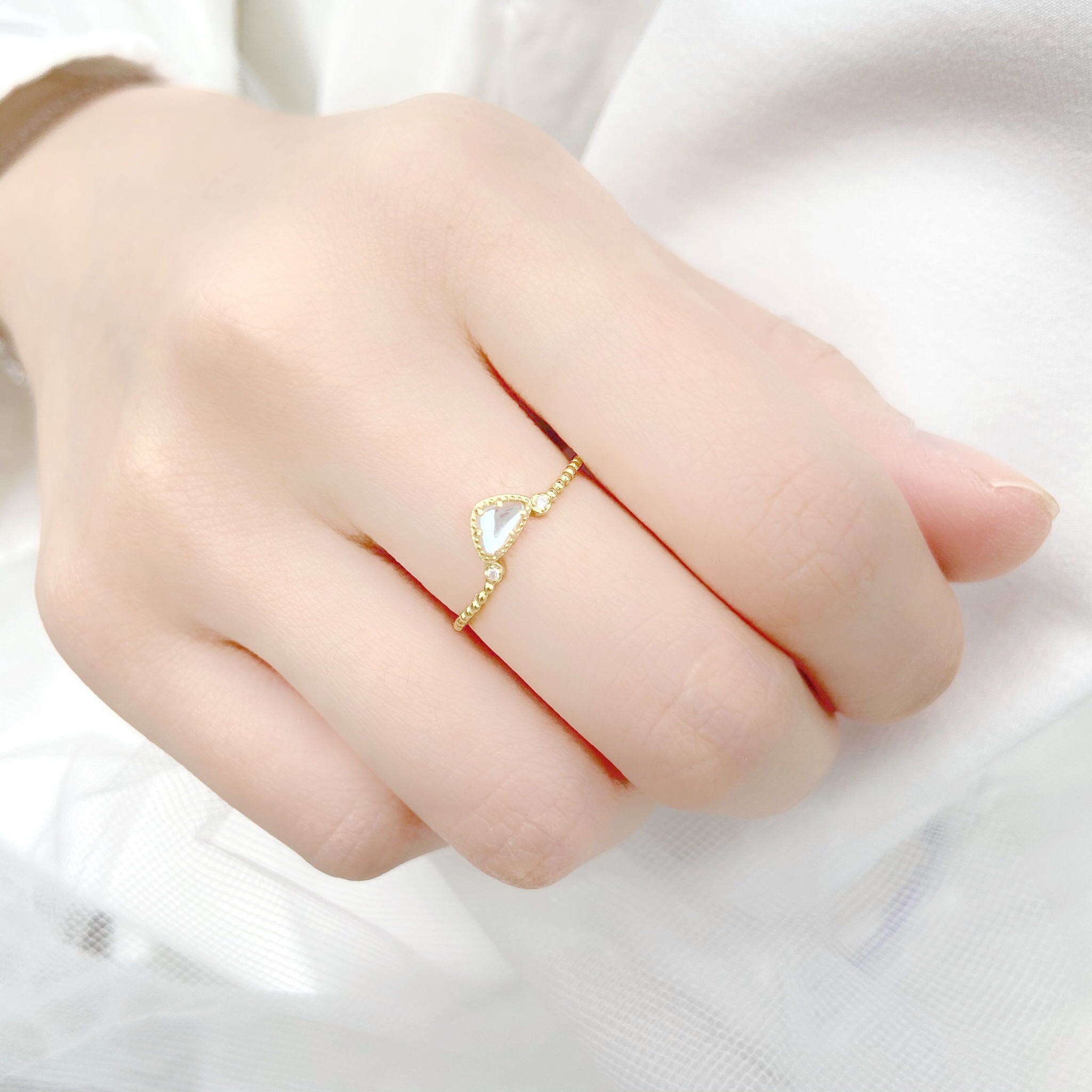 | 925純銀・ 10k金丨 溫柔月光戒指 | RI0259 |