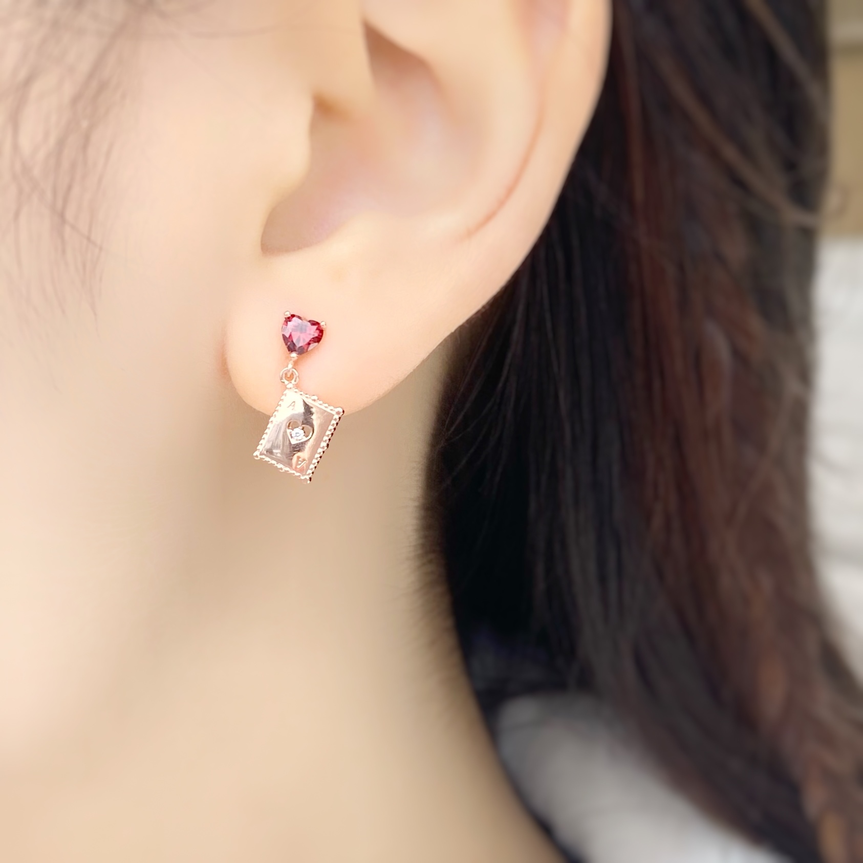 | 925純銀・厚鍍玫瑰金丨愛麗絲耳環  | EA0308 |