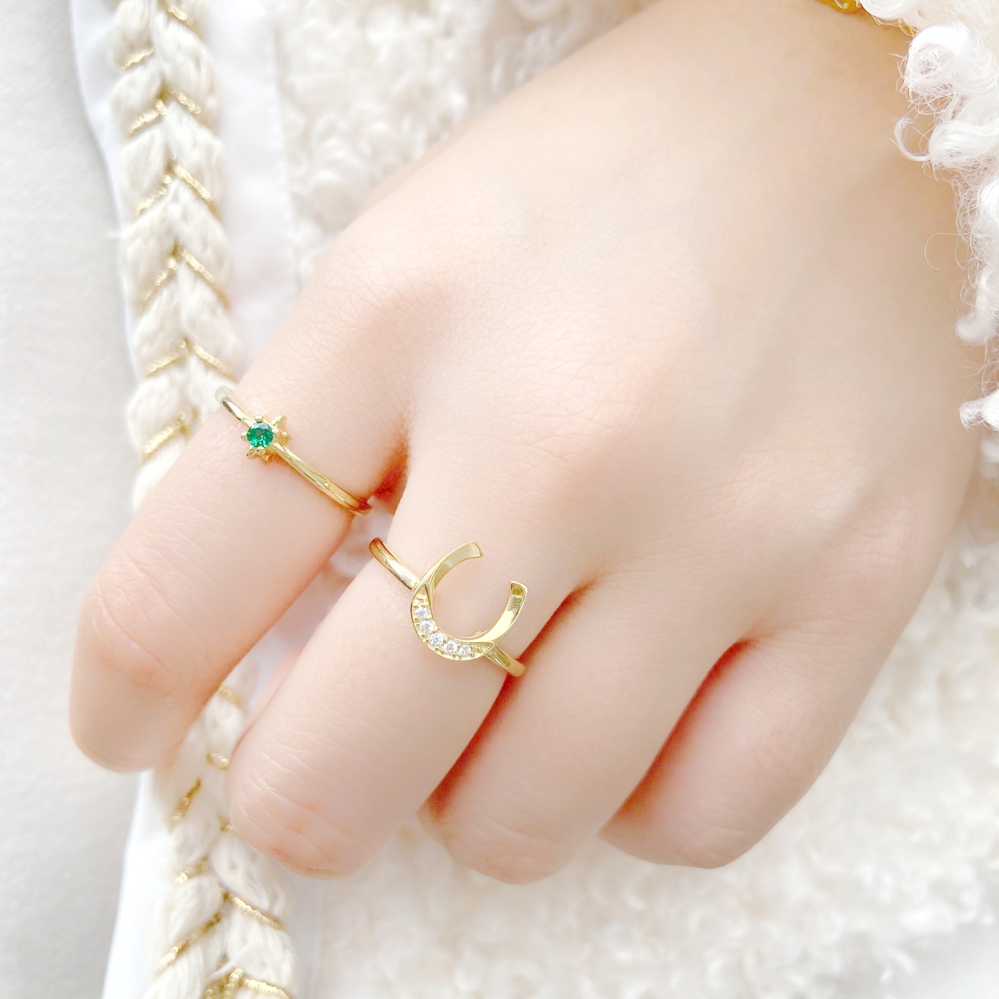 | 925純銀・ 18k金丨 捧在手心戒指套組  | RI0236 |