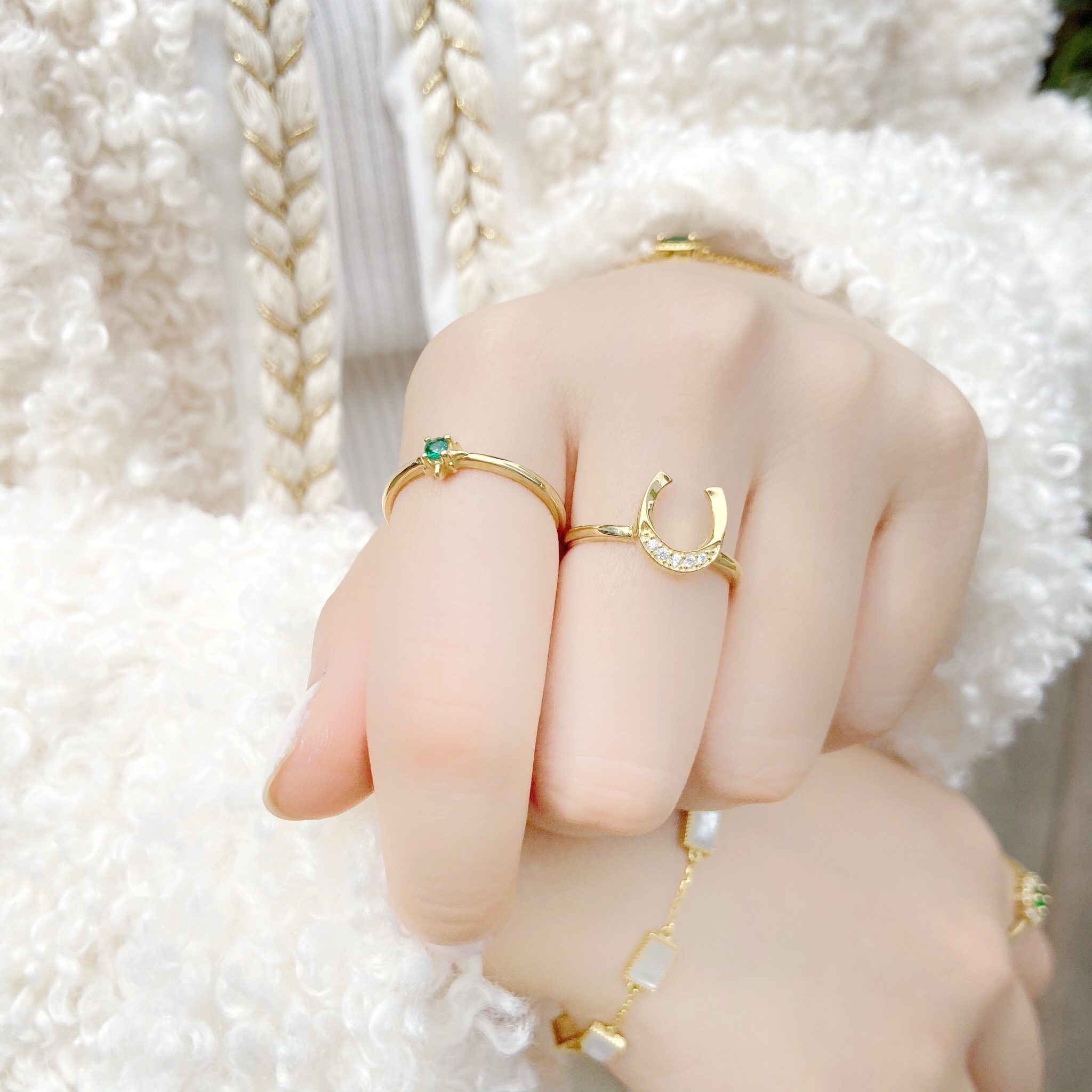 | 925純銀・ 18k金丨 捧在手心戒指套組  | RI0236 |