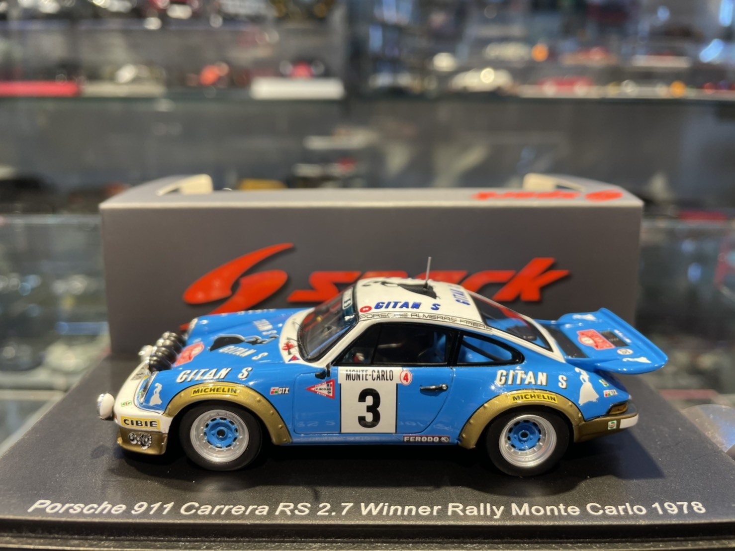 Spark S6639 Porsche 911 Carrera RS #3 Winner Monte Carlo Rally 1978-1/43 Scale 