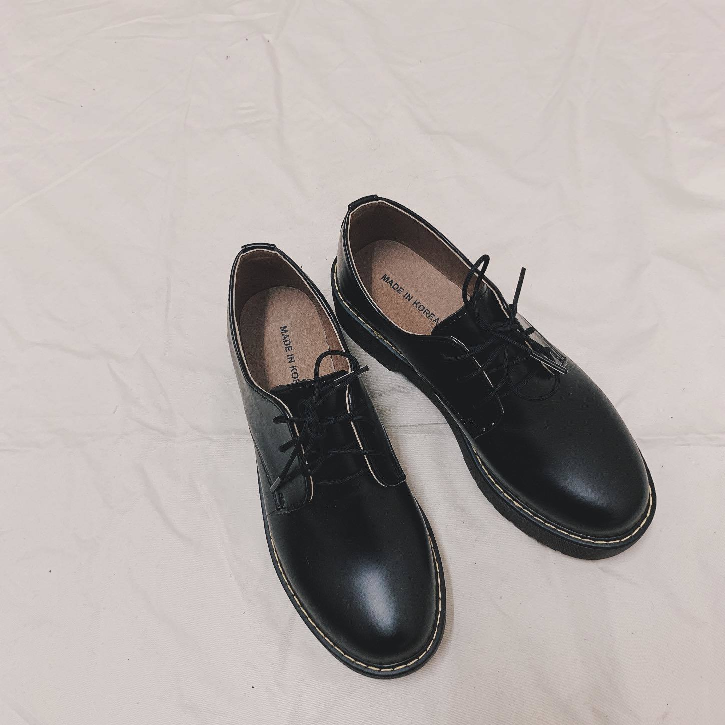 預訂 | KR. 百搭黑色厚底小皮鞋