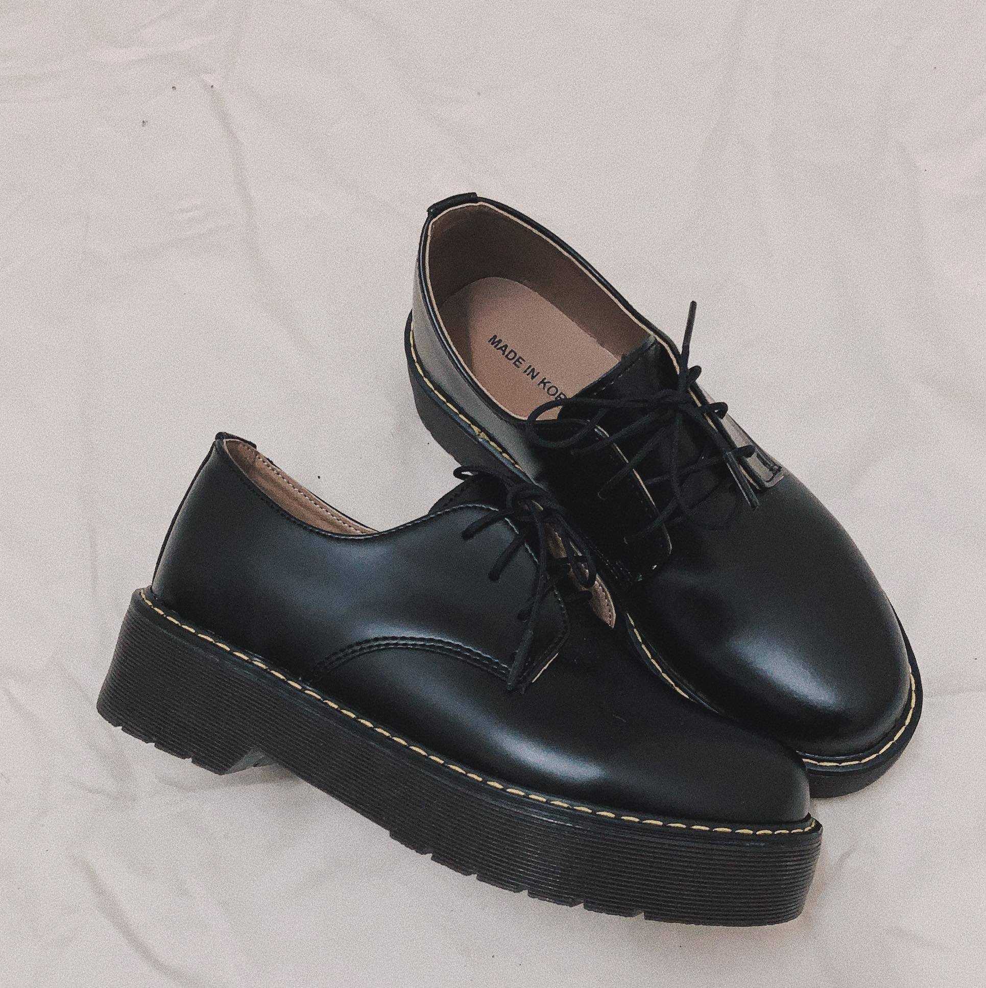 預訂 | KR. 百搭黑色厚底小皮鞋