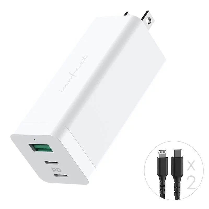 【 YouTube專案】Innfact GaN PD3.0 65W雙線組合包（MFi蘋果雙組合）