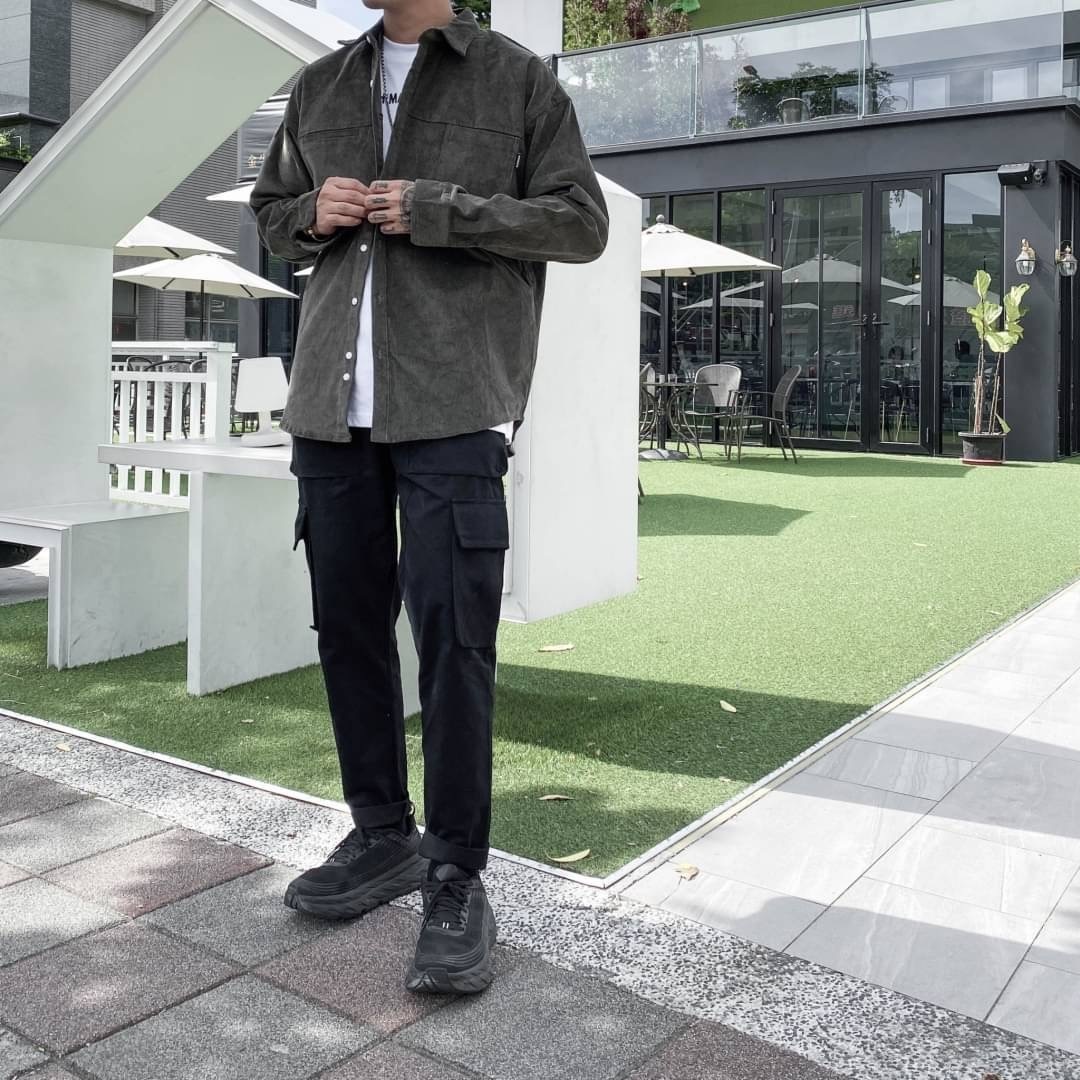 復古高級 質感燈芯絨雙口袋襯衫