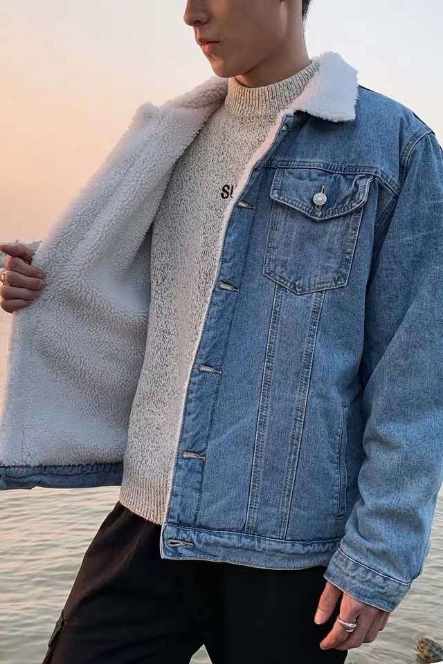 帥氣、保暖我都要保暖絨毛牛仔外套