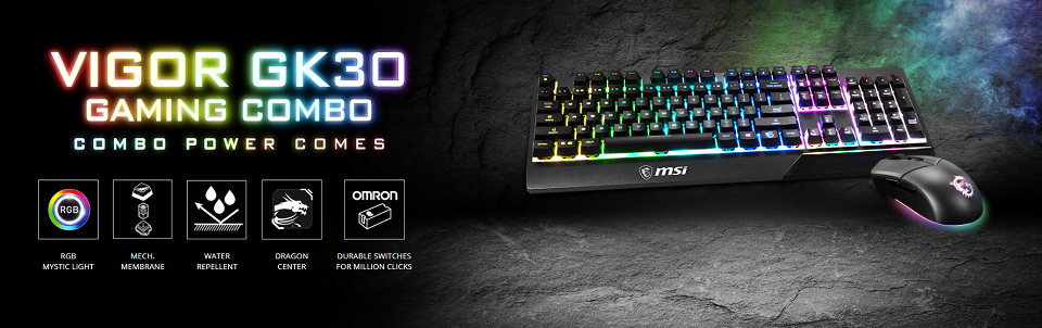米特3C數位–MSI微星 Vigor GK30 COMBO TC 電競/有線/黑/RGB/中文/類機械/鍵盤滑鼠/一年保