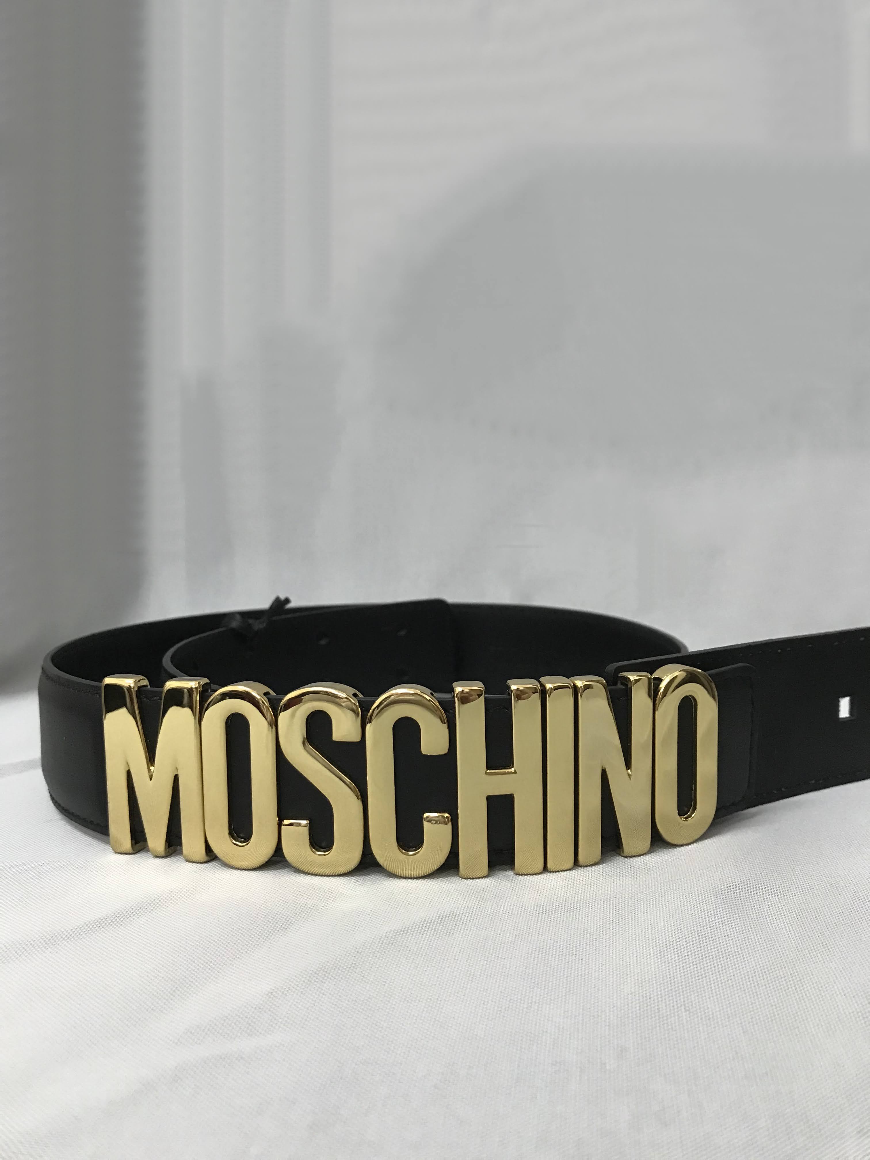 MOSCHINO BELT IN LEATHER WITH LOGO