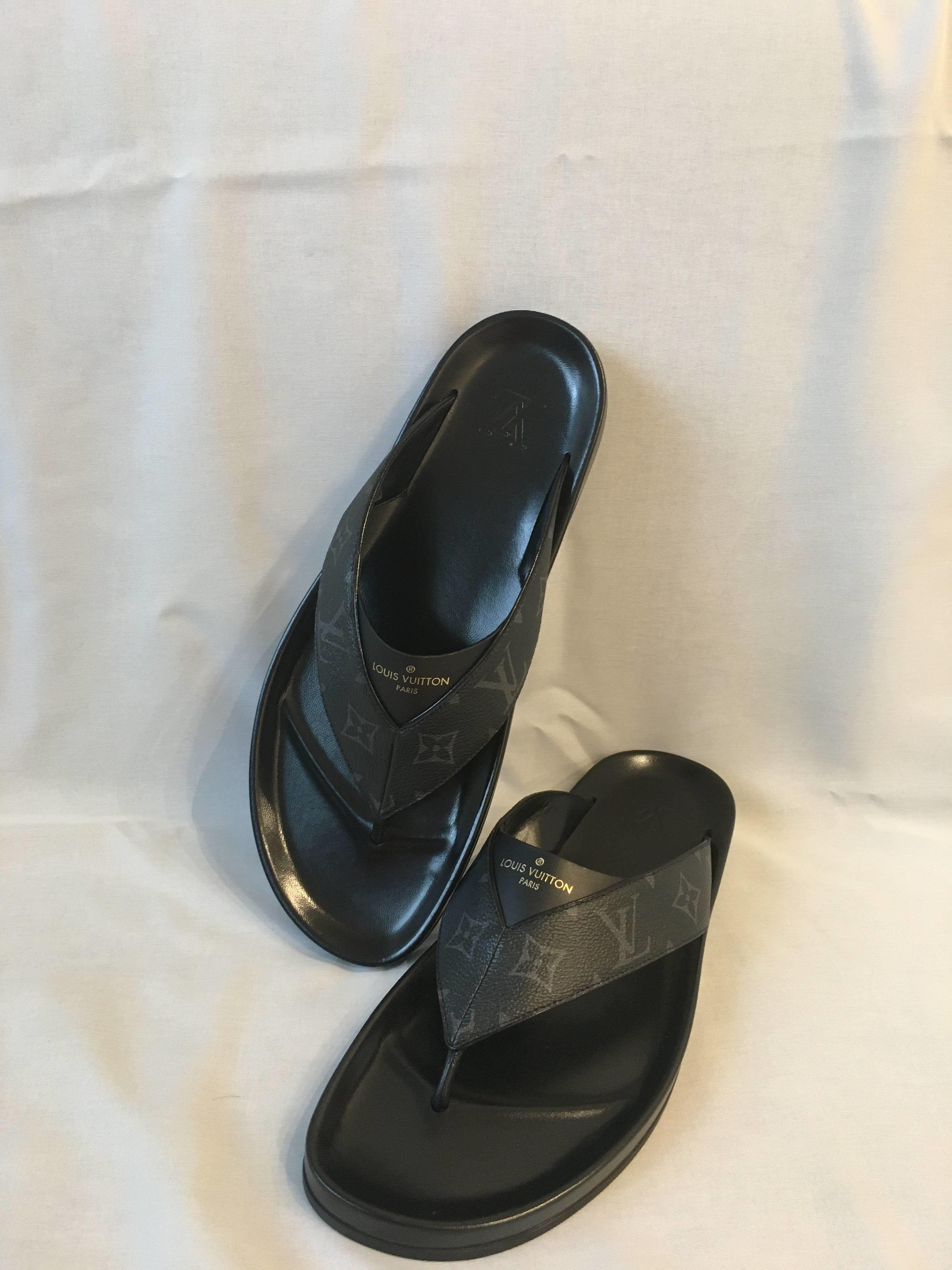 Louis Vuitton Mirabeau Thong Sandals In Brown And Black - Praise To Heaven