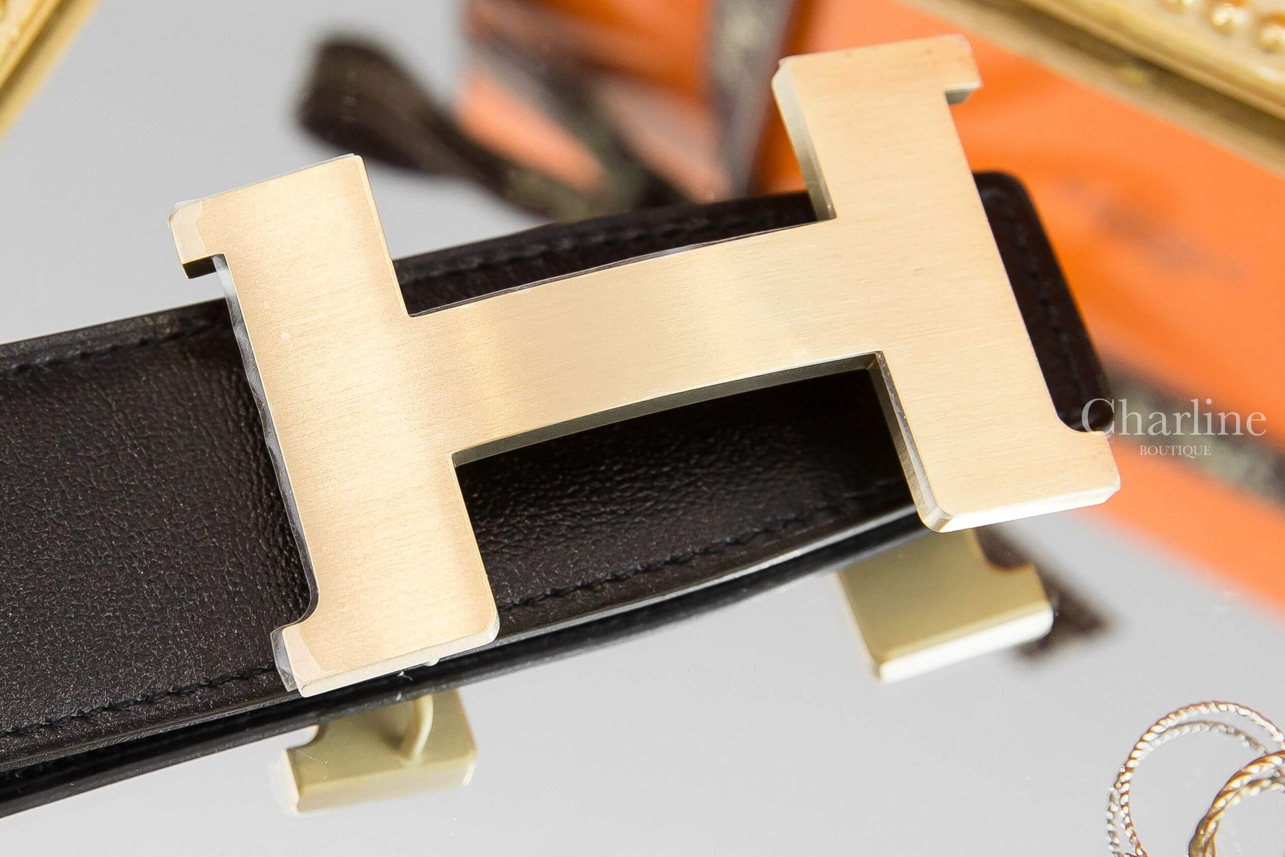 Hermès Constance Belt Buckle & Reversible Leather Strap 38 MM 黑色金釦雙面皮帶