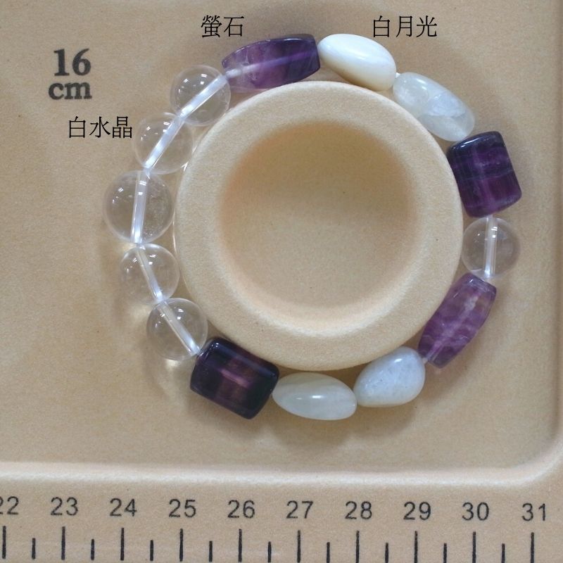 B021螢石/白水晶/白月光/天然晶石/能量石/珠寶/飾品/純手工/純天然/療癒/凈化/護身符/健康運