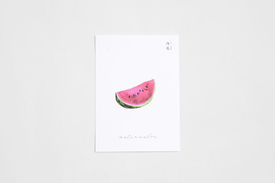 +t企劃-水果明信片-西瓜半顆