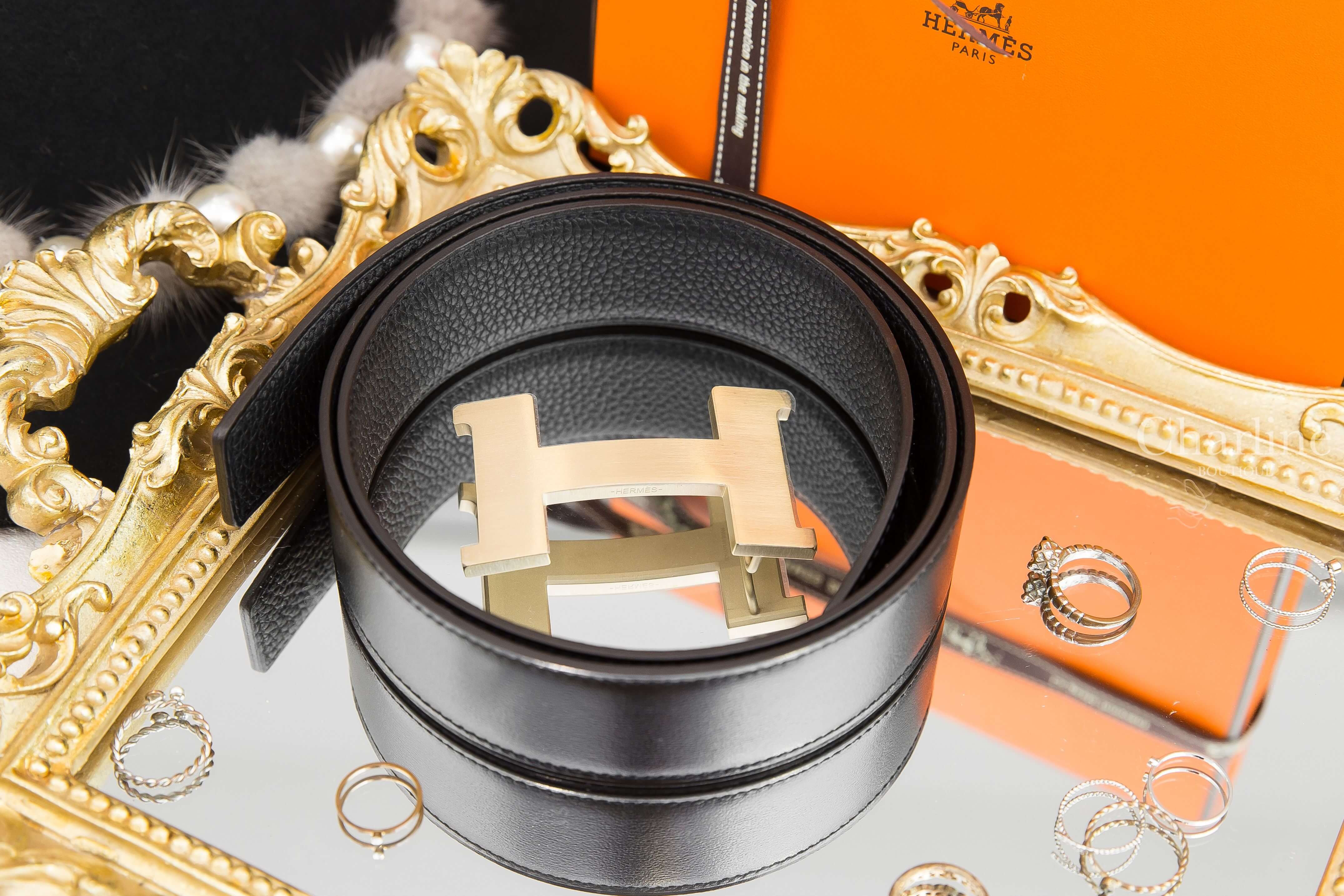Hermès Constance Belt Buckle & Reversible Leather Strap 38 MM 黑色金釦雙面皮帶