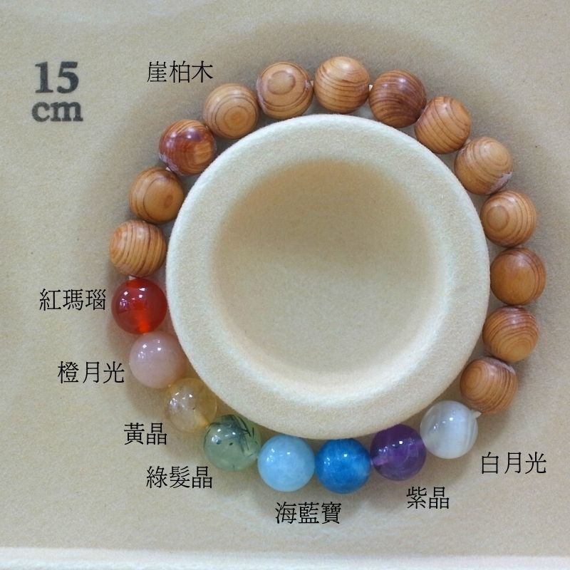 B024紅瑪瑙/橙月光/黃晶/綠髮晶/海藍寶/紫晶/白月光/崖柏木/崖柏木手串/天然晶石/能量石/珠寶/飾品/純手工/純天然/療癒/冥想/凈化/護身符/健康運