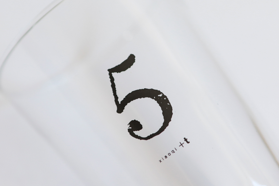 +t企劃-數字杯-5 /黑 玻璃杯