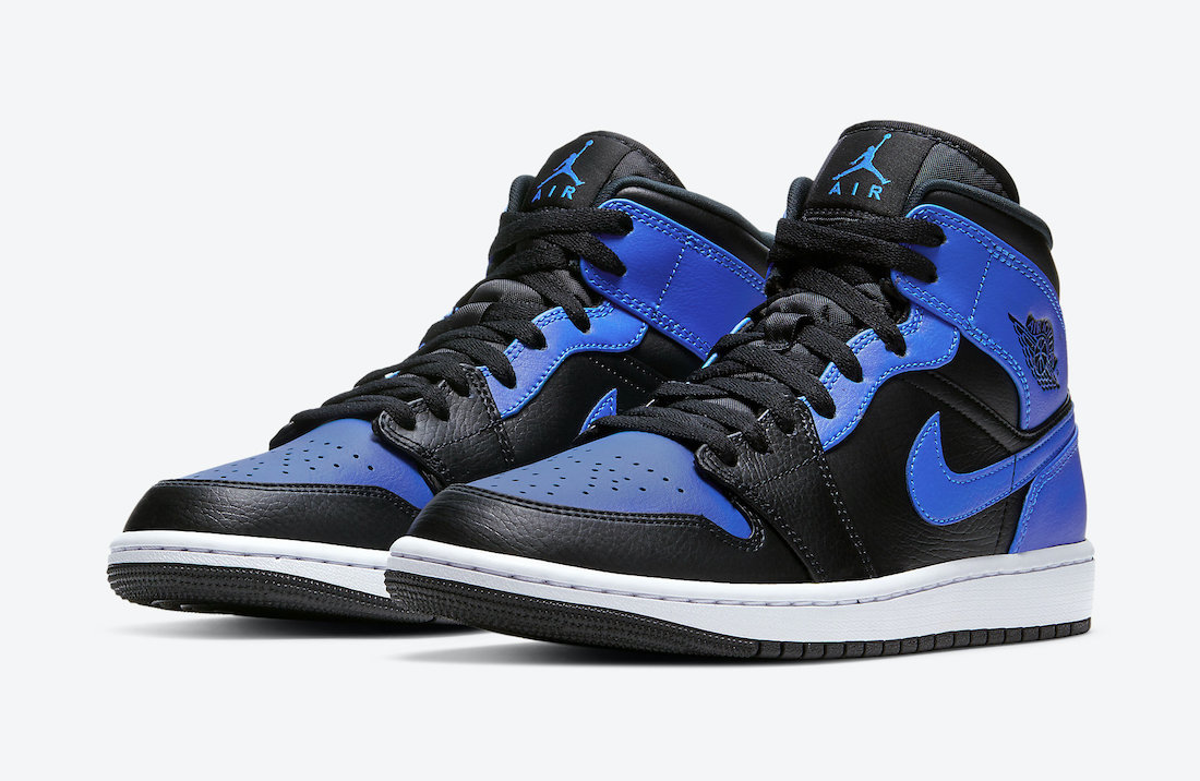 Air Jordan 1 Mid '' Hyper Royal '' 黑藍男款554724-077 [EW