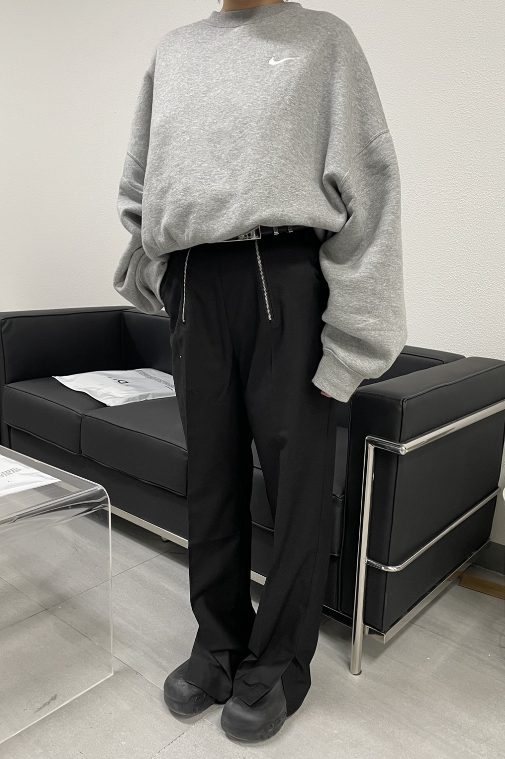 D’THEREAL 經典款 雙拉鍊 下擺開叉 西裝褲