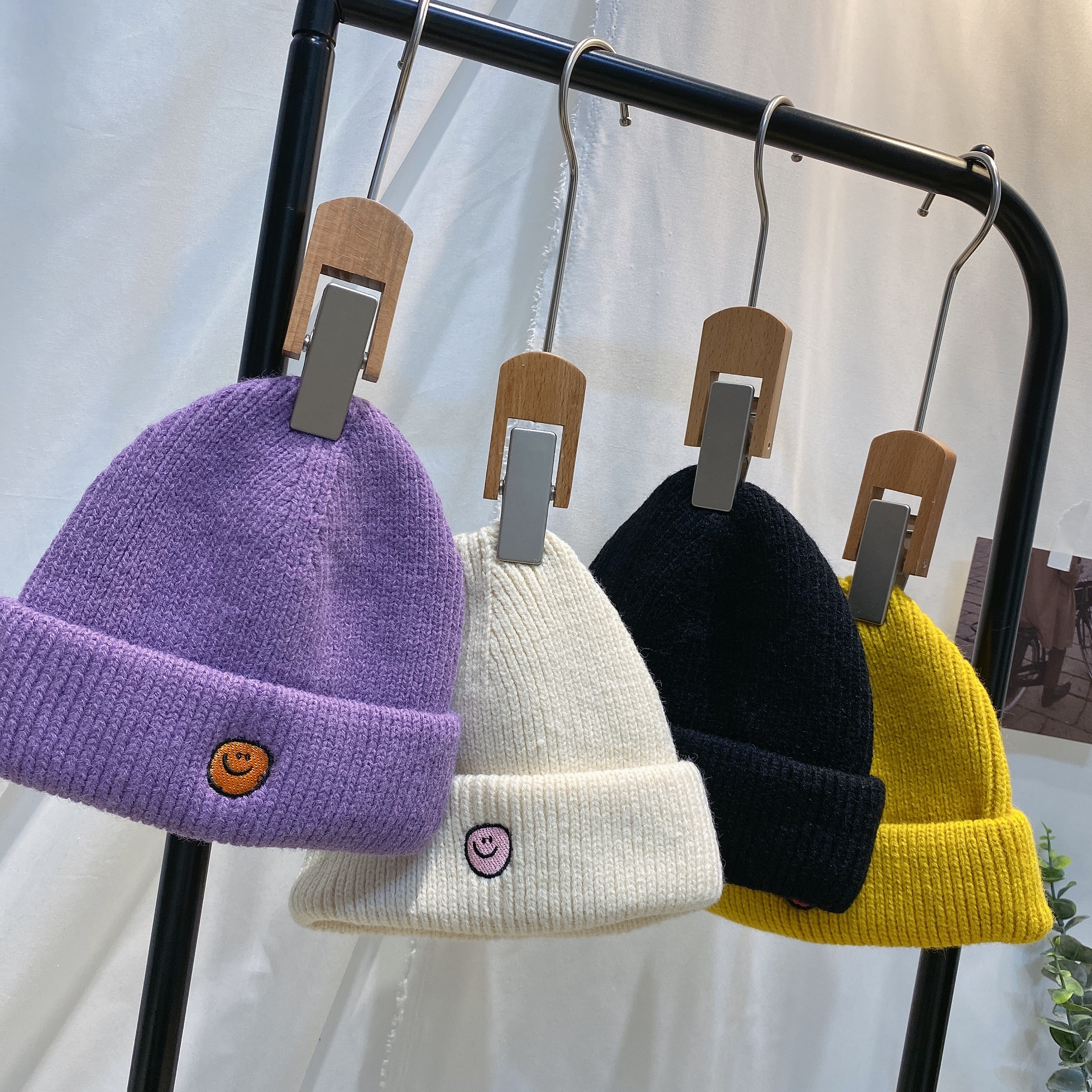 笑臉反折毛帽/四色