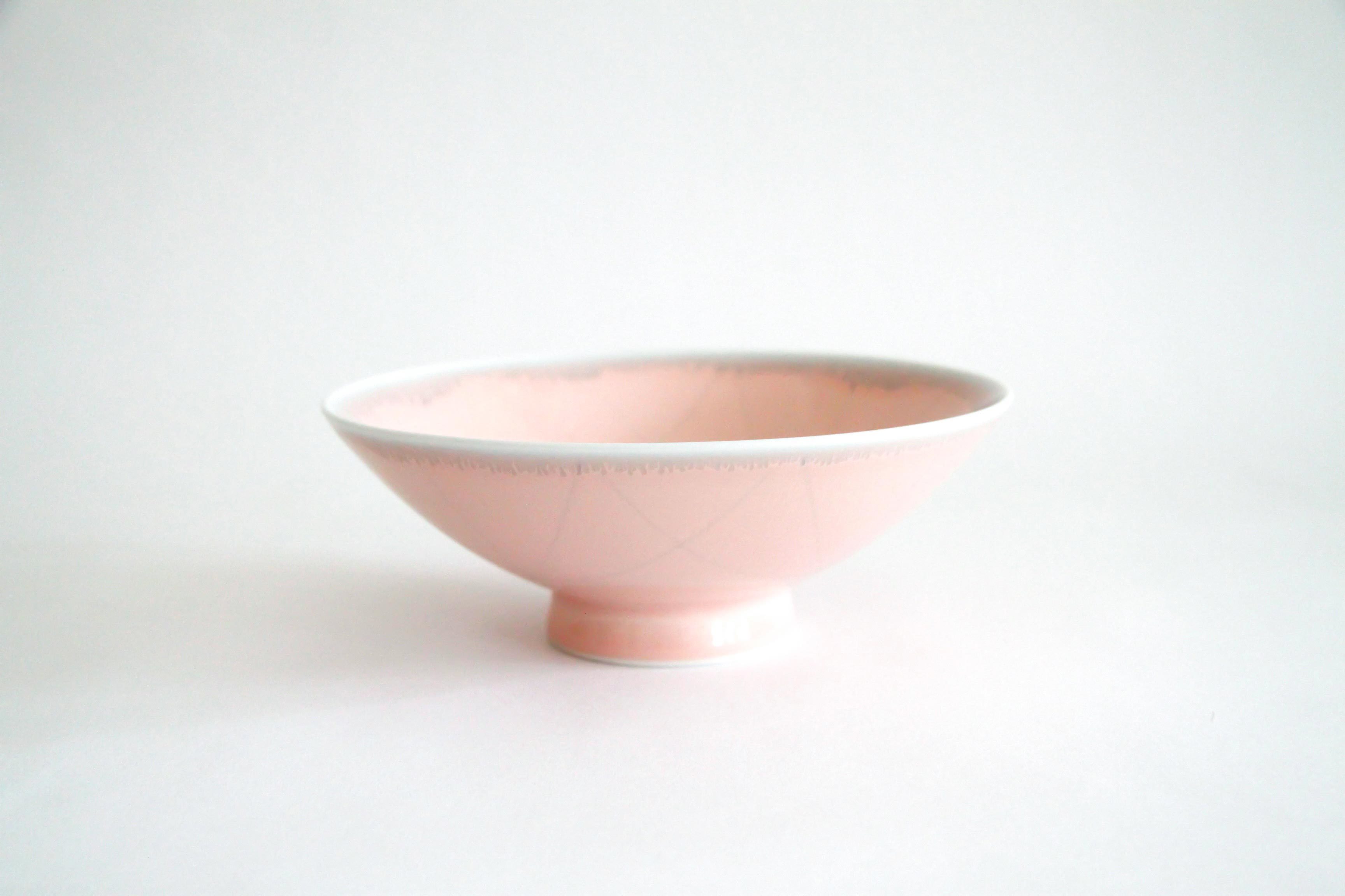 白山陶器-平茶碗 HM-8 粉底灰三角