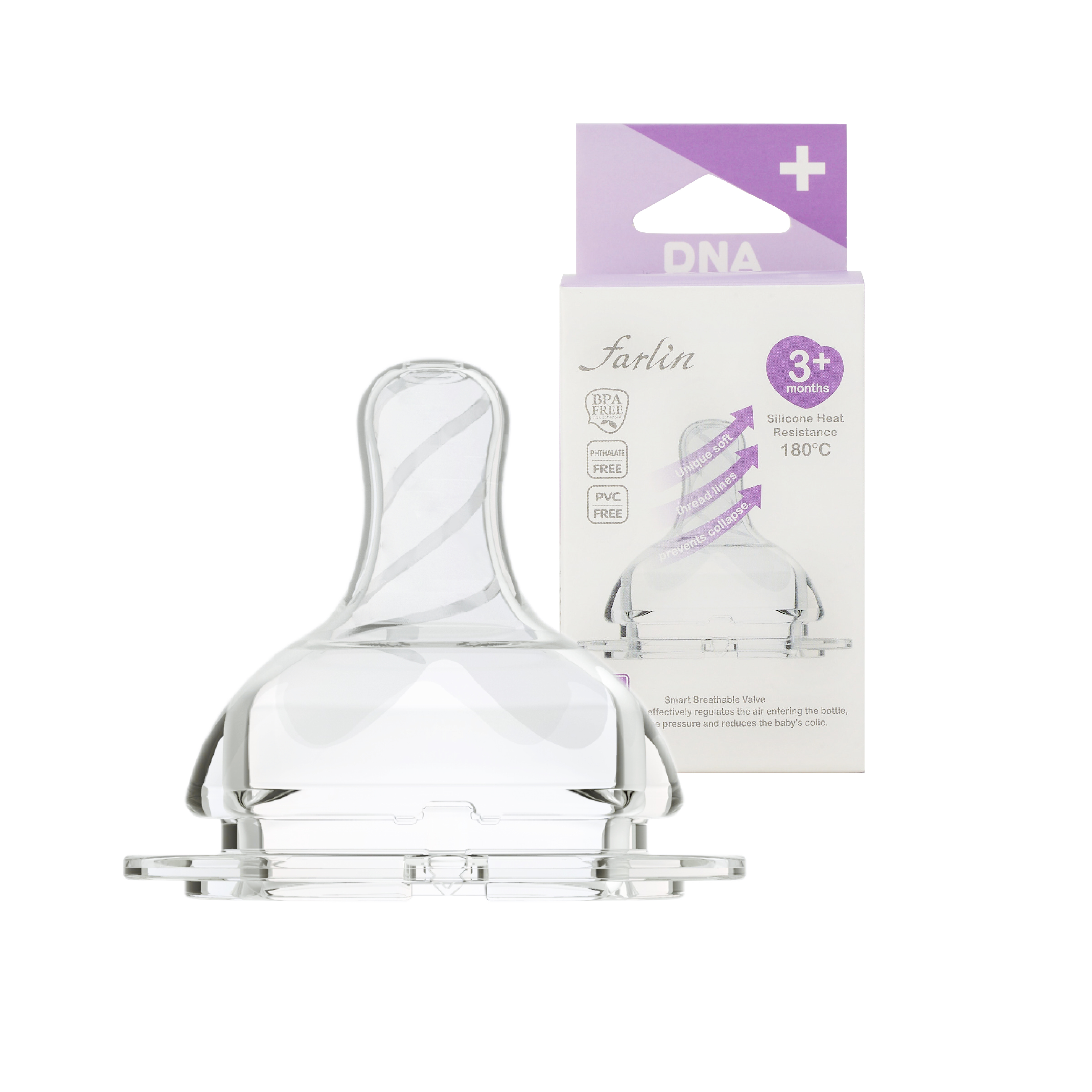 【Farlin】DNA母乳實感超柔寬口徑奶嘴/2入(十字孔)