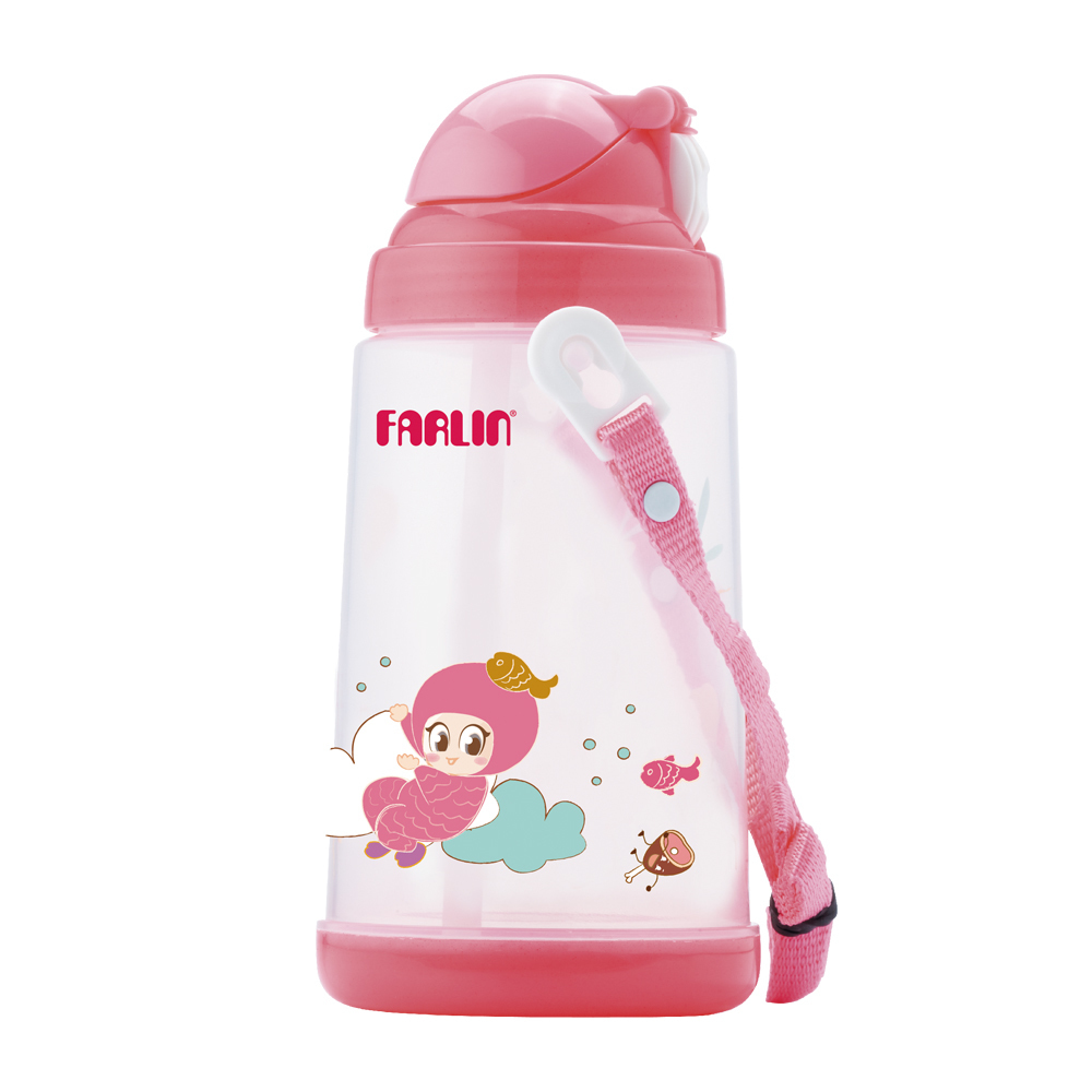 【FARLIN】兒童背帶吸管水壺(650ml)(粉)